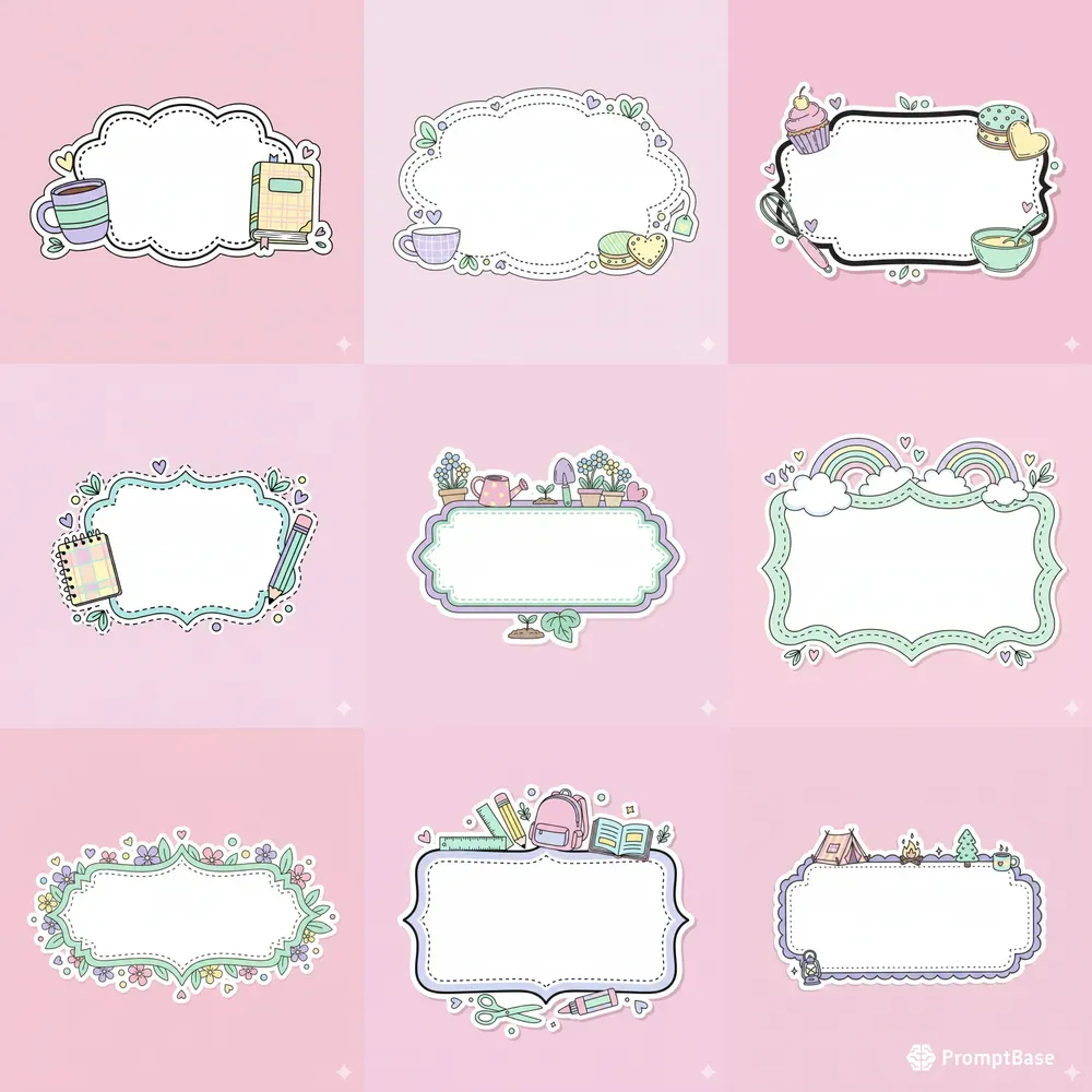 Pastel Journaling Frame Sticker Makers