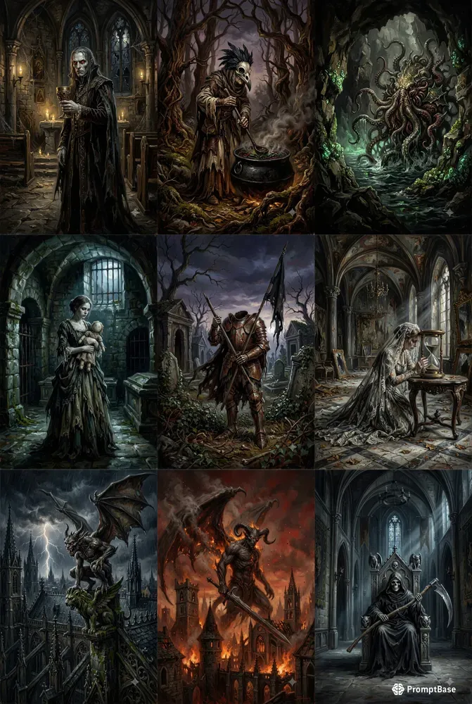 Gothic Dark Fantasy Oil Paintings