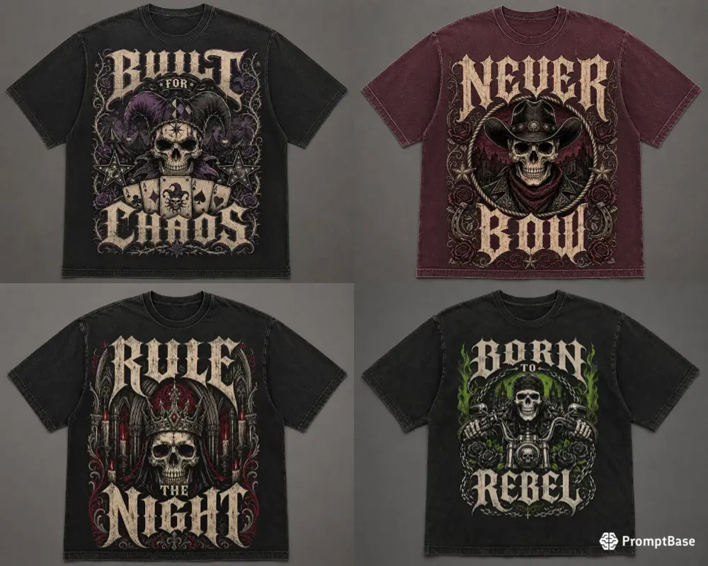 Gothic Streetwear Skull Generator