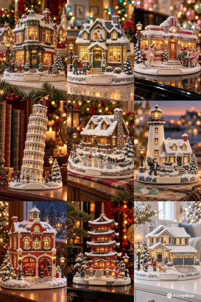 Porcelain Christmas Village Replicas