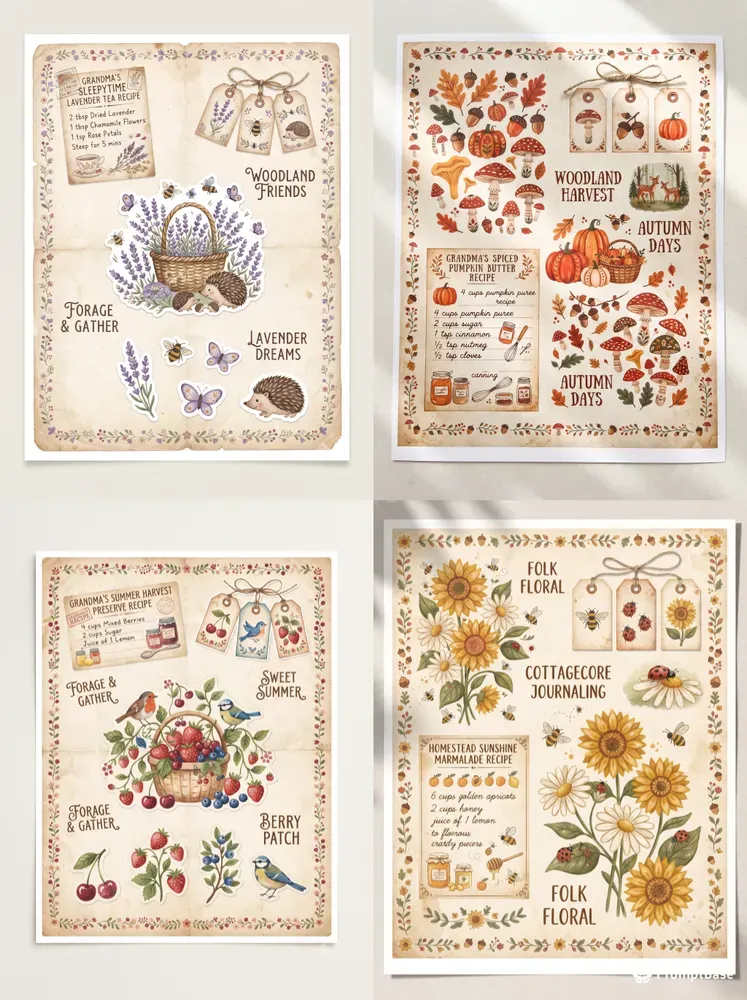 Cottagecore Mushroom Journal Kits