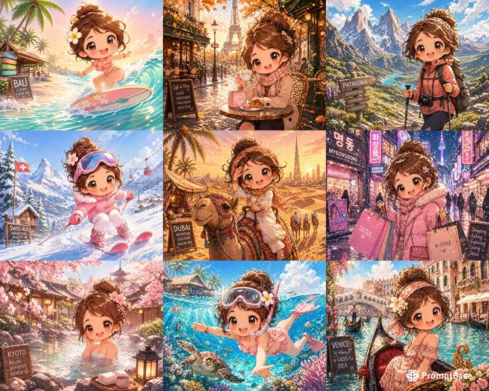 Kawaii Travel Experience Scenes