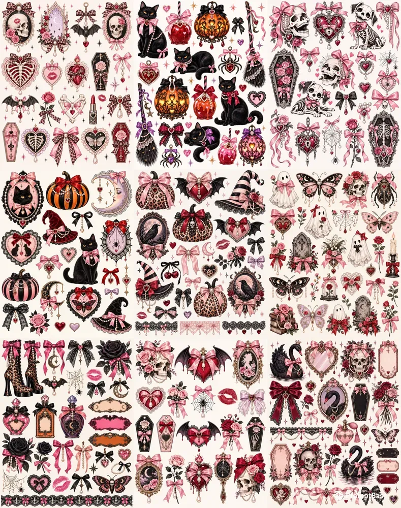 Coquette Halloween Cliparts