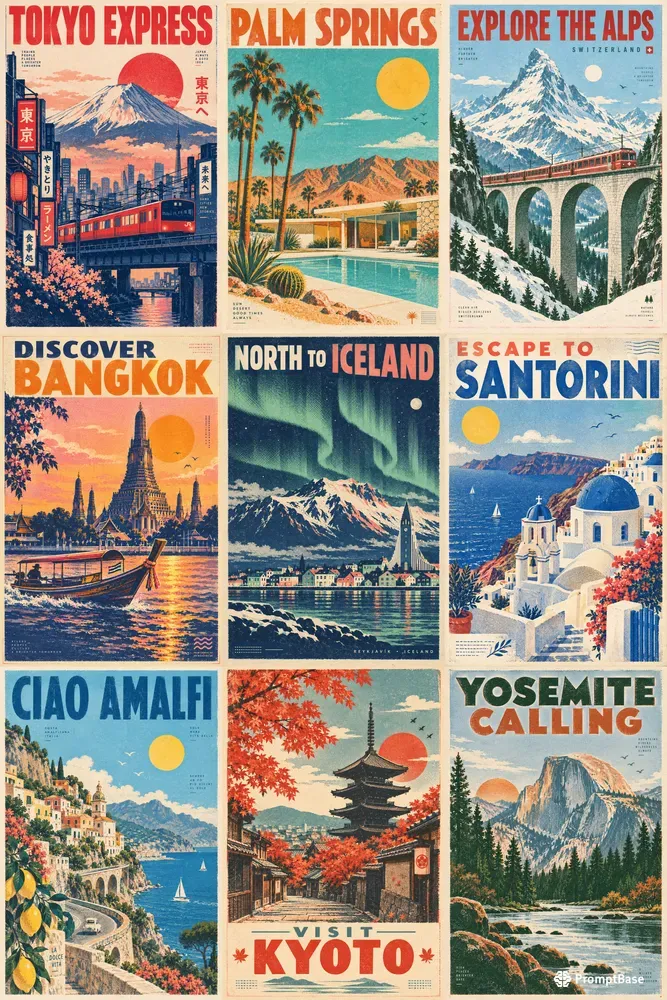 Retro Riso Travel Poster Generator