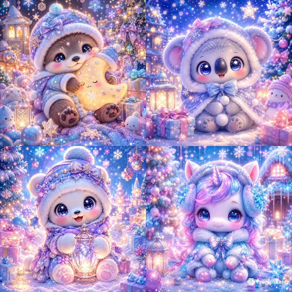 Dreamy Kawaii Winter Friends Art Style