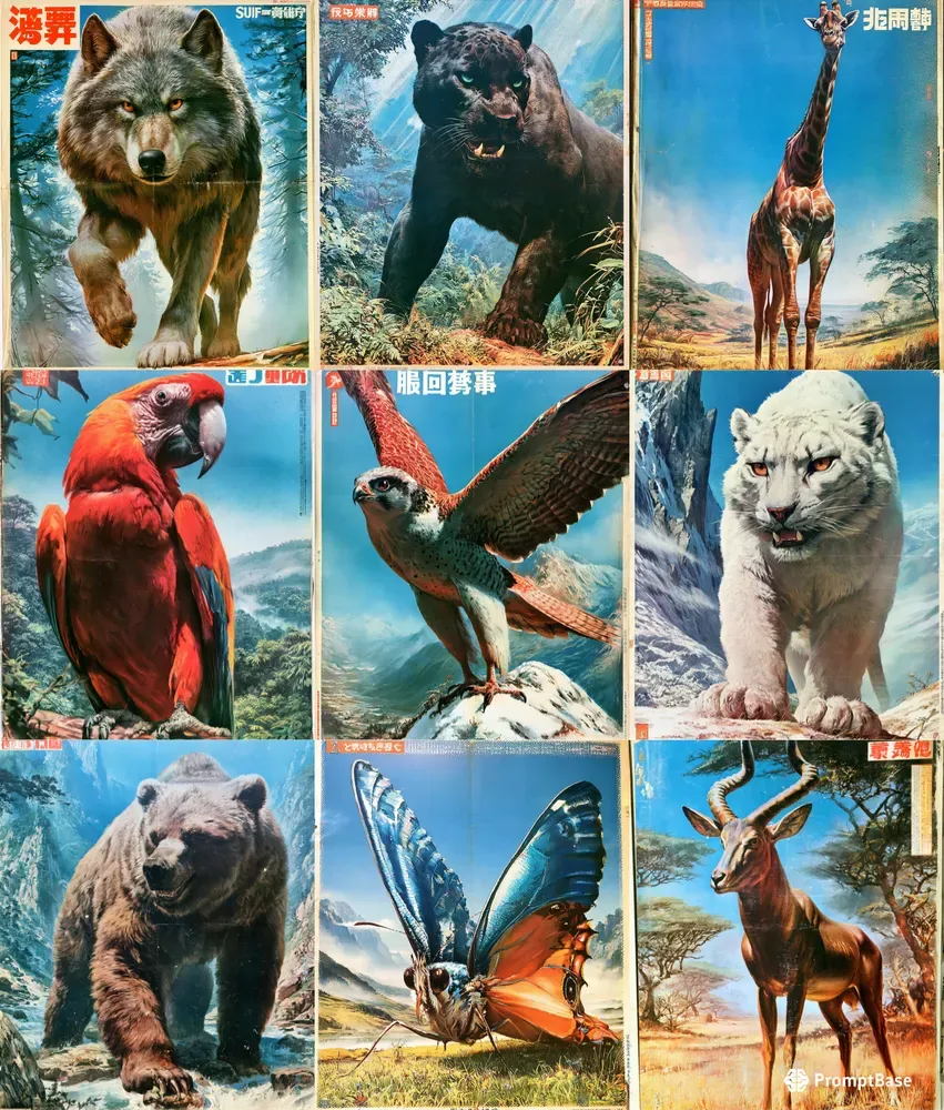 Vintage Japanese Wildlife Posters