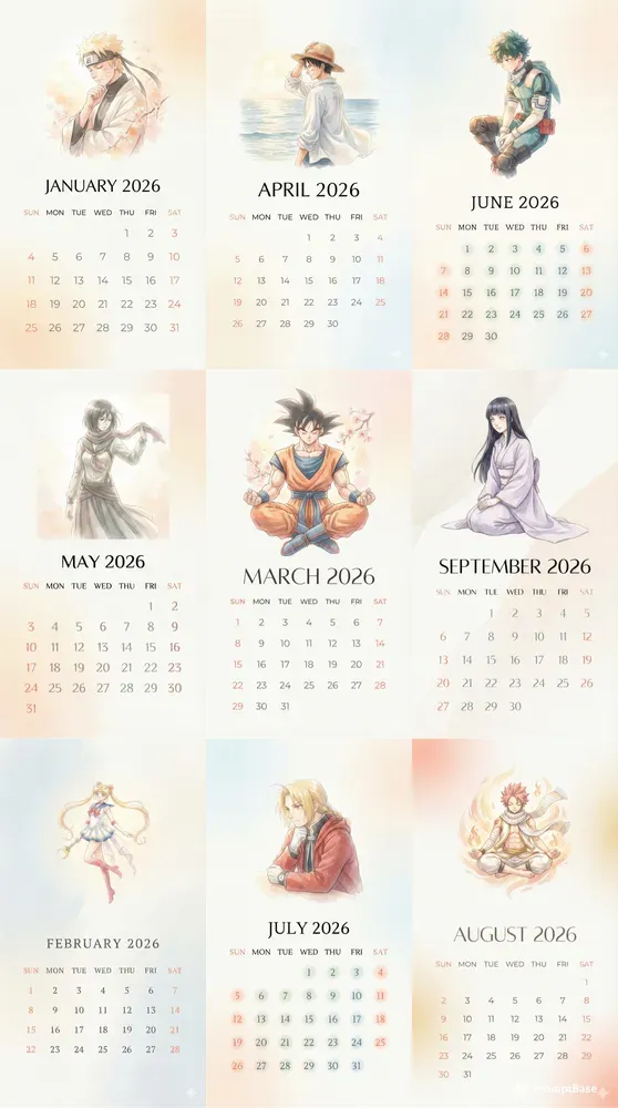 Viral 2026 Anime Calendars