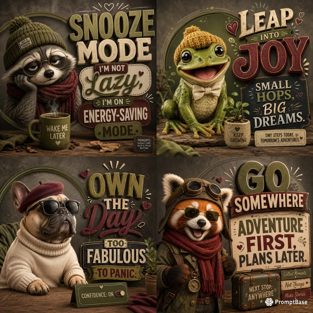 Whimsical 3D Character Posters