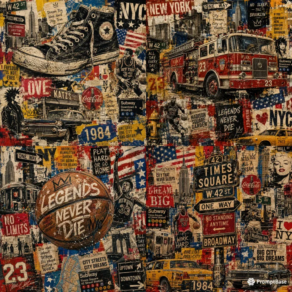 Urban Americana Mixedmedia Collages