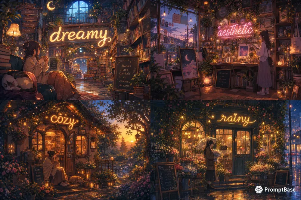 Cozy Anime Name Text Scenes