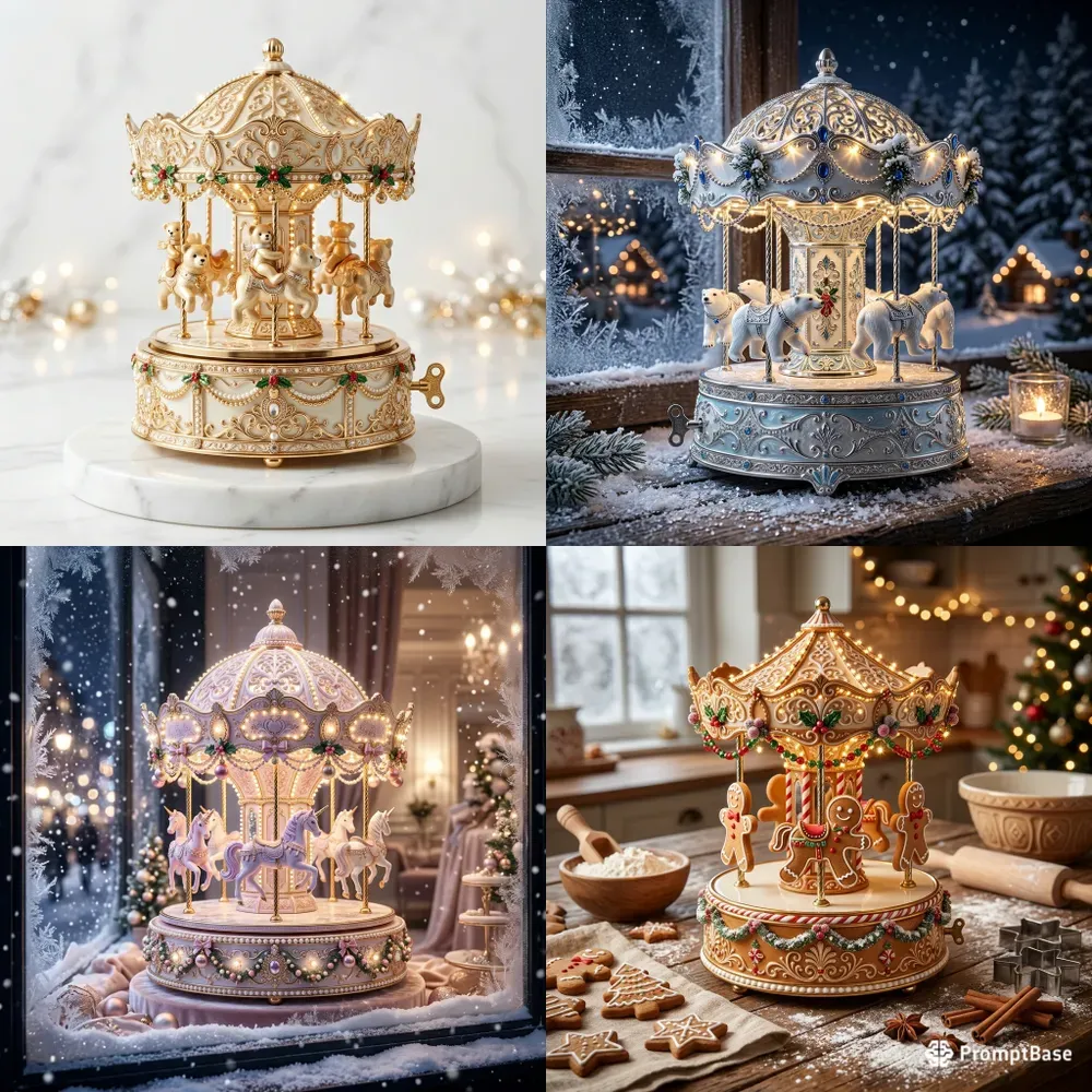 Luxury Christmas Carousel Music Boxes