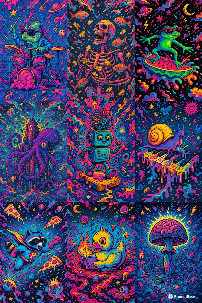 Neon Psychedelic Pop Chaos