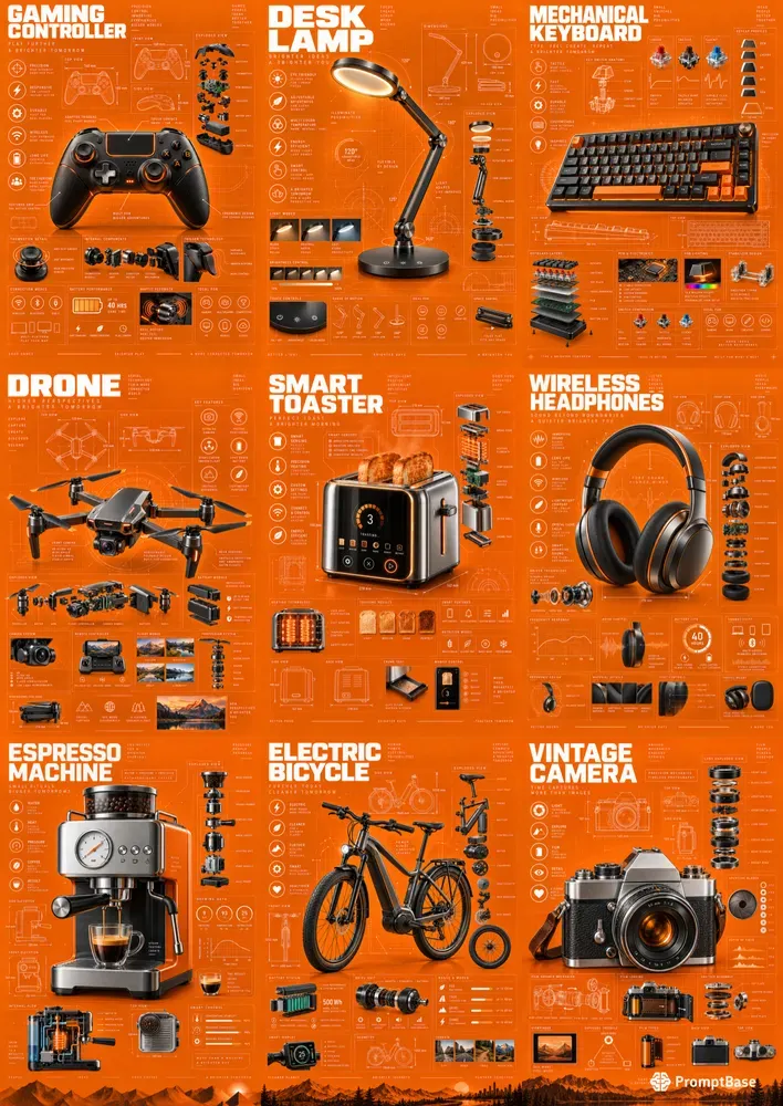 Orange Tech Infographic Posters