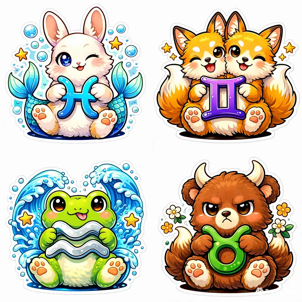 Cute Zodiac Animals Sticker Packs