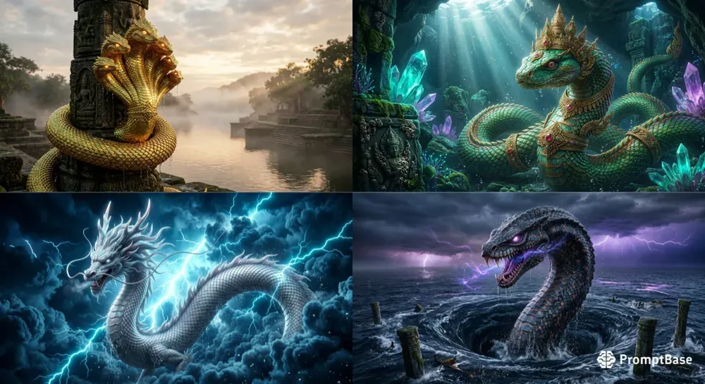 Hyperrealistic Naga Dragons