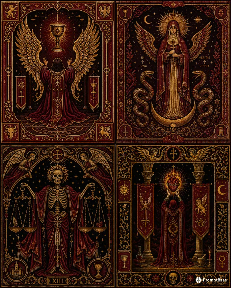 Medieval Occult Tarot Pixels