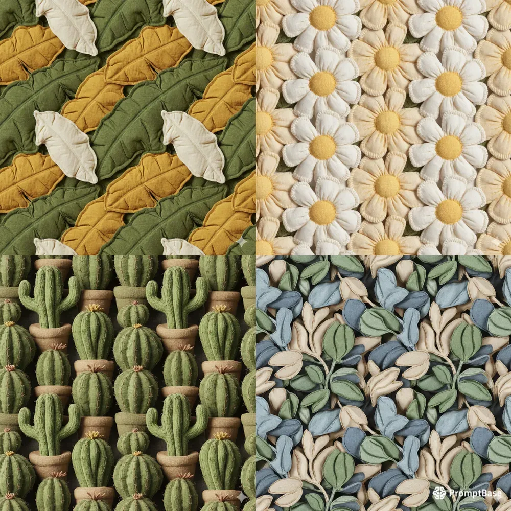 Soft Fabric 3D Toy Seamless Patterns