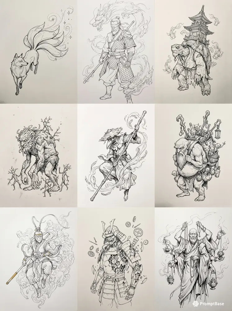 Kim Jung Gi Inspired Fine Line Art