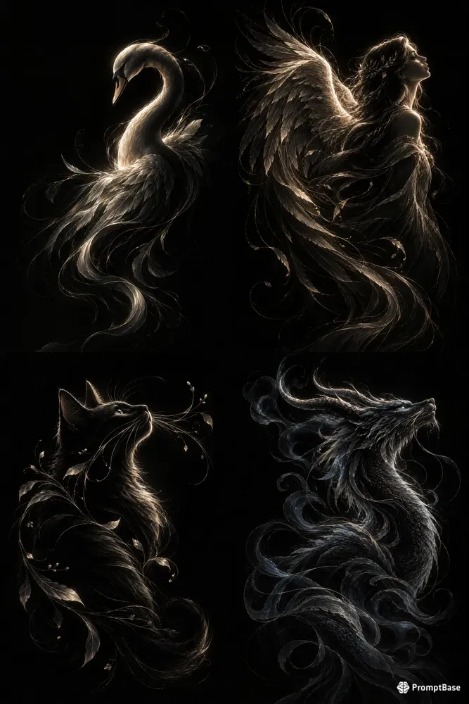 Dark Luminous Line Art