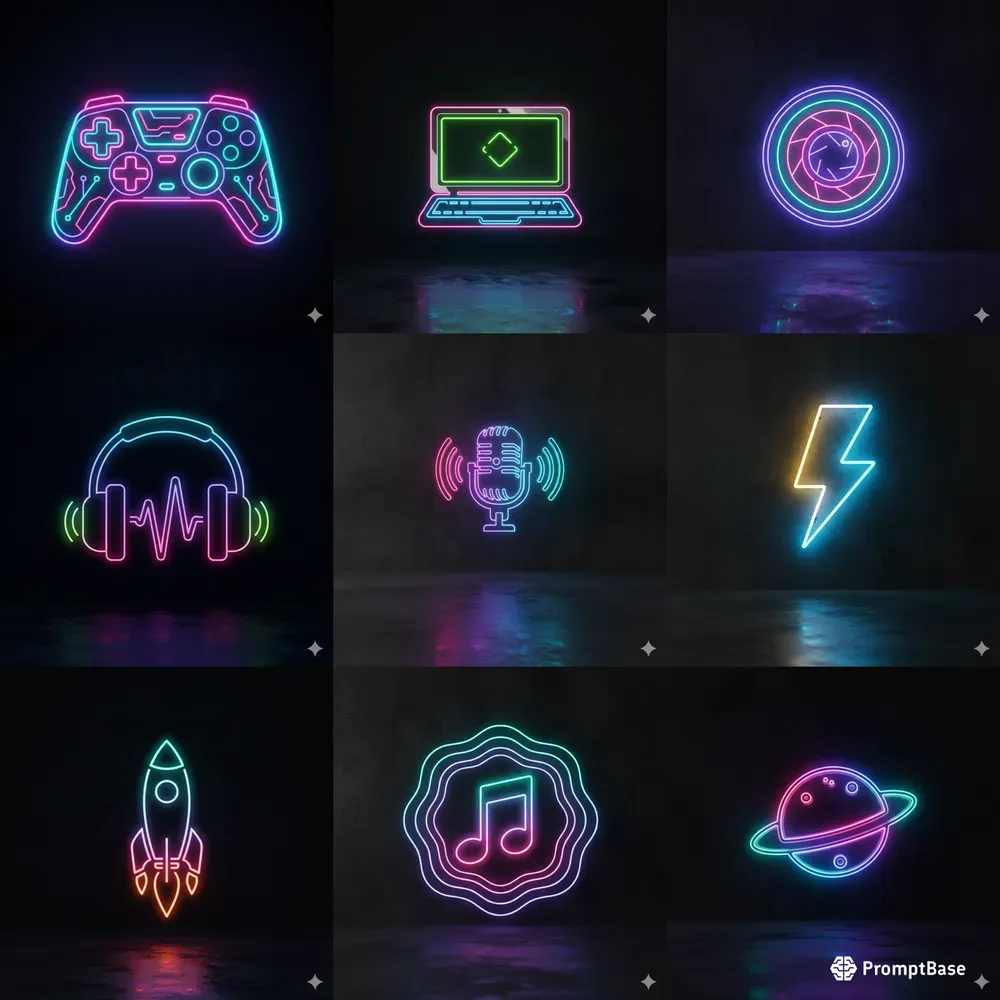 Vibrant Neon Icon Glow Generators