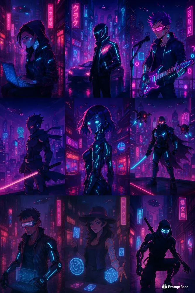 Synthwave Anime Cyberpunk Aesthetics