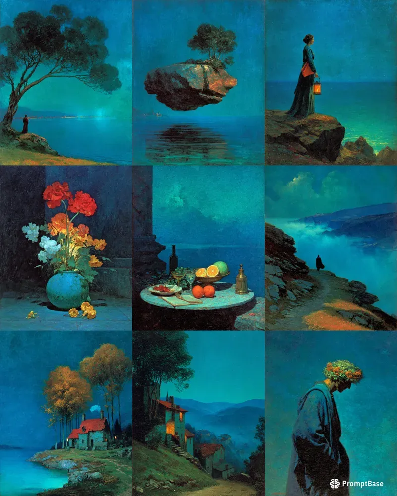 Poetic Teal Oil Worlds