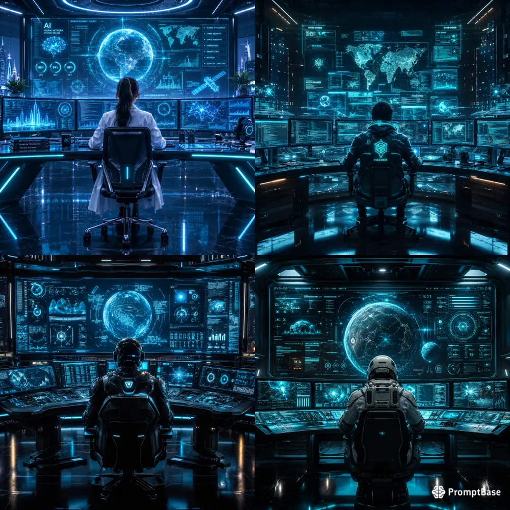 Cyberpunk Command Centers