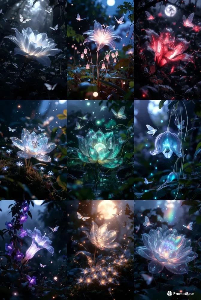 Ethereal Night Bloom Portraits