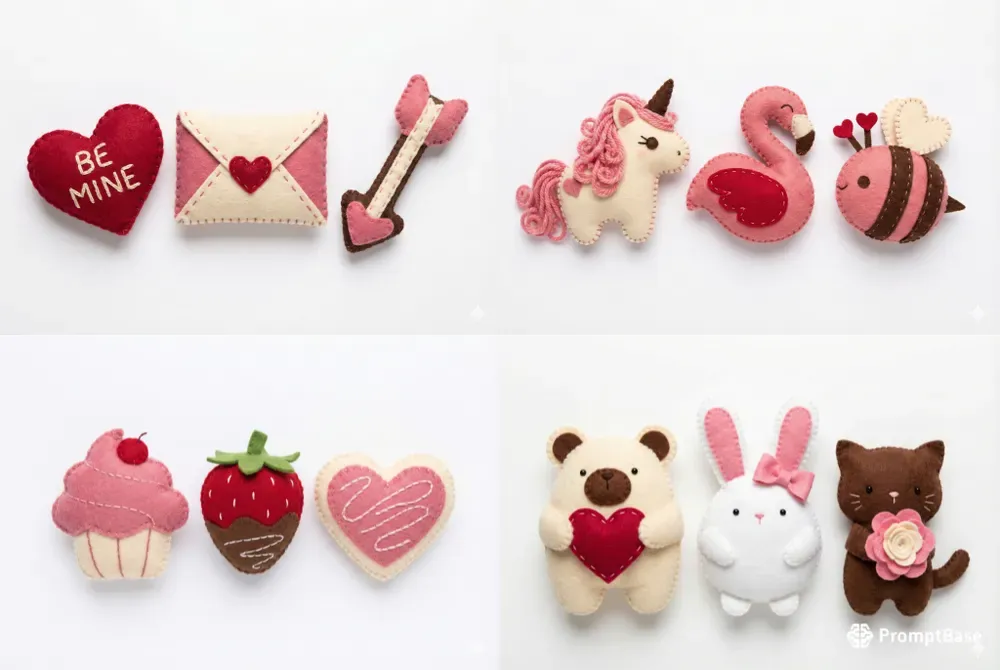Felt Valentine Plush Pro Clipart Sets
