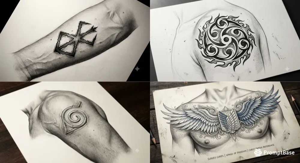 Cinematic Tattoo Pencil Art Designs