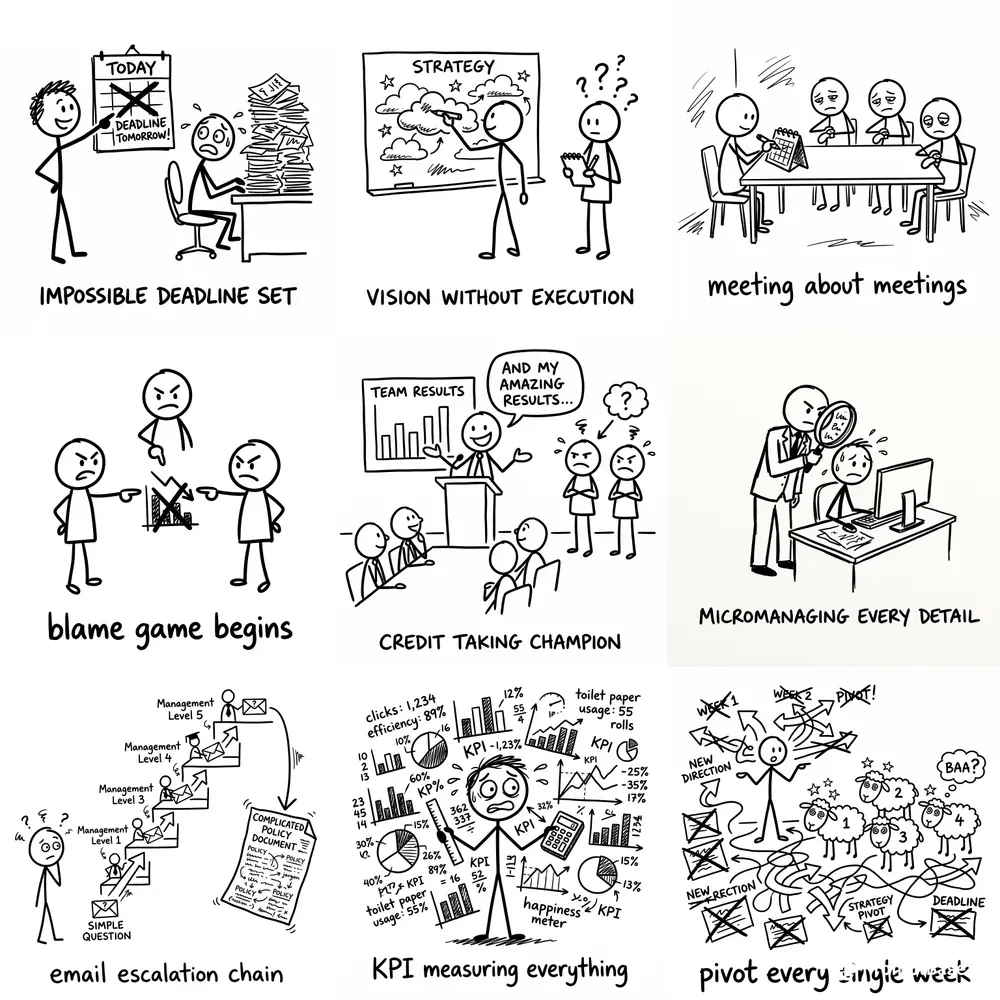 Management Stick Figure Doodles