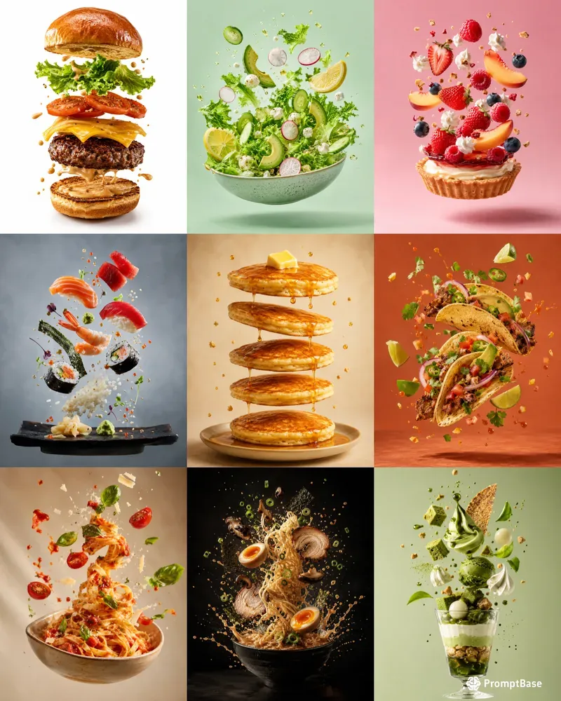 Floating Food Studio Photography