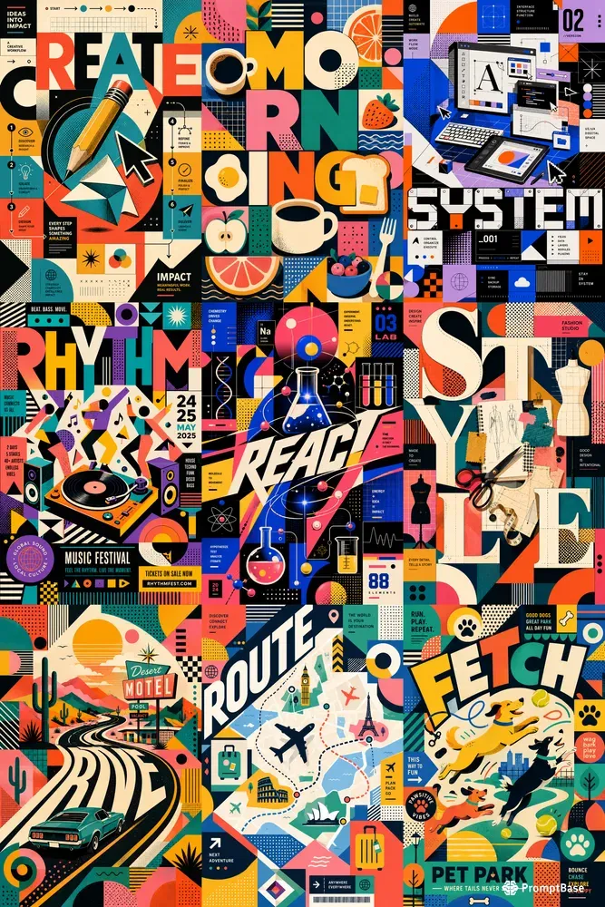 Memphis Geometric Poster Art