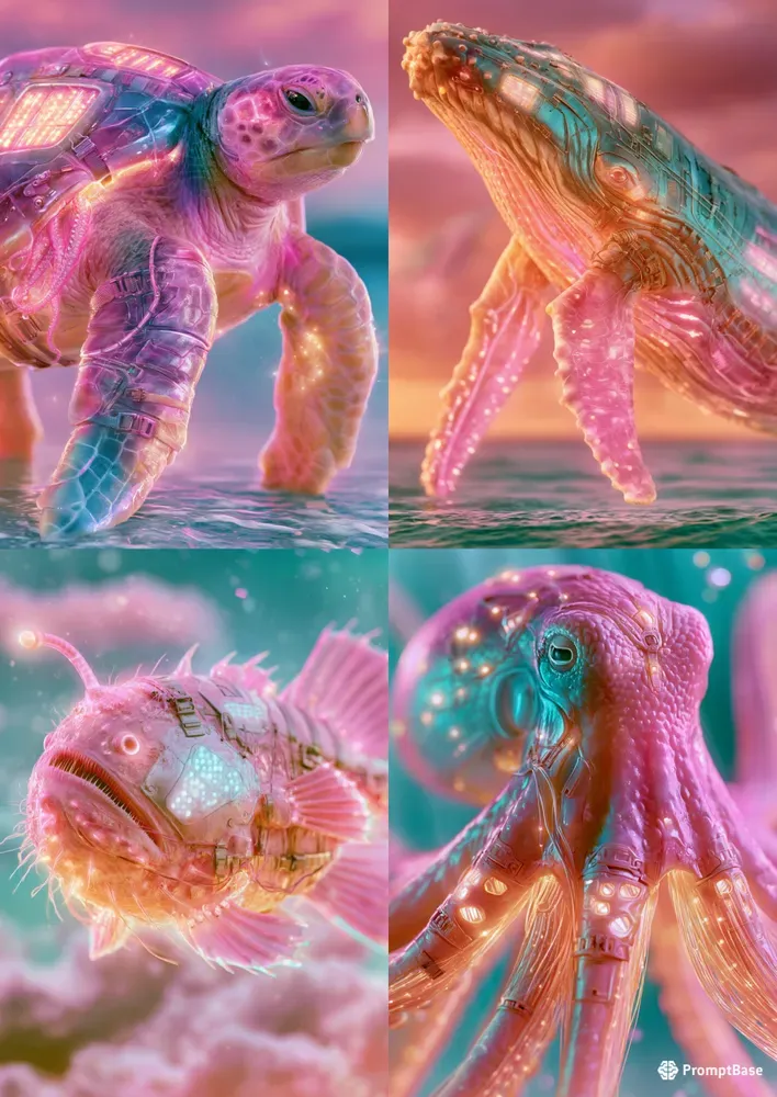 Cyber Punk Ocean Animals
