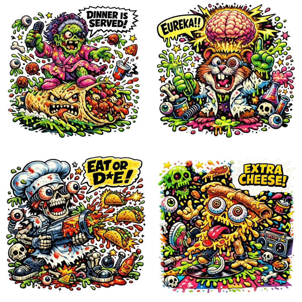 Crazy Horror Cartoon Style Art Tshirts