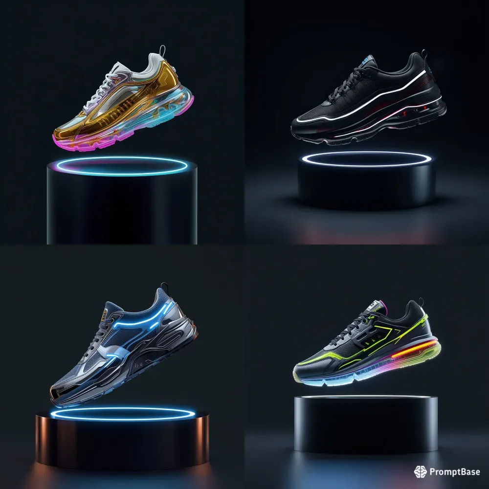 3D Floating Cyberpunk Sneakers