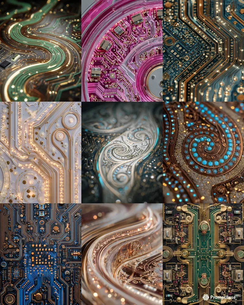 Art Nouveau Circuit Tech Wallpapers