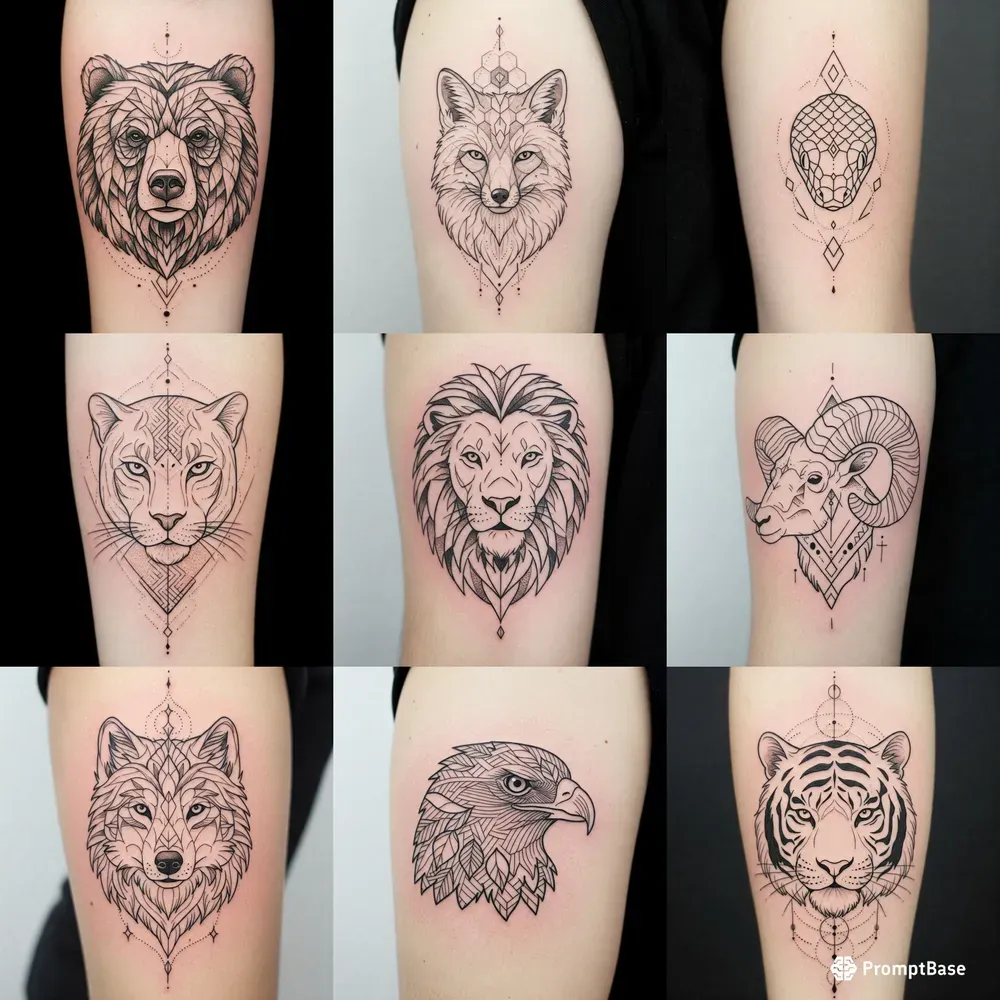 Geometric Line Tattoo Art