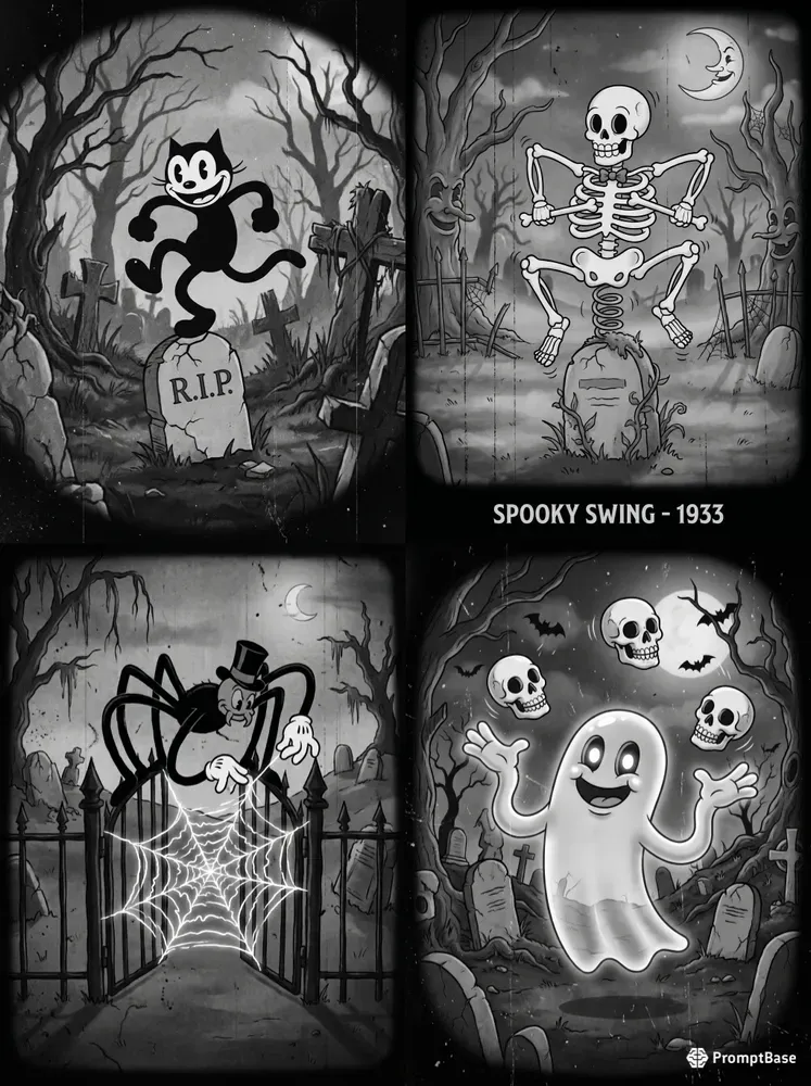 1930s Rubberhose Vintage Horror Art