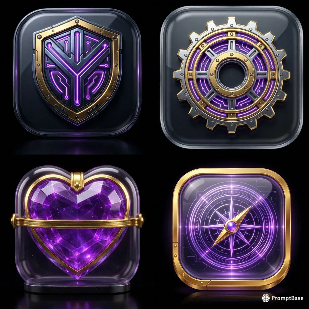 Glossy 3D Game UI App Icons