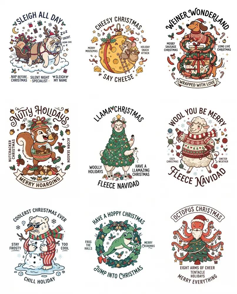 Christmas Pun Tshirt Vectors