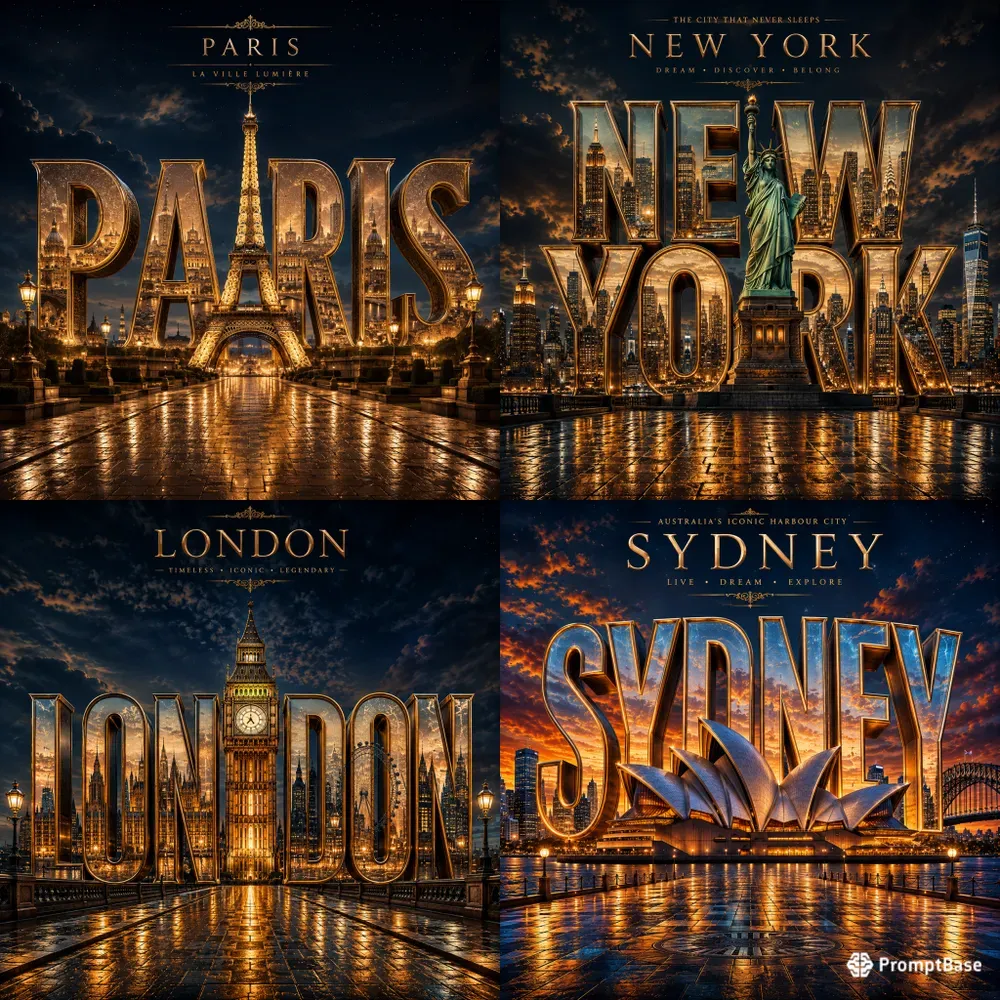 Monumental Landmark Name Posters Art