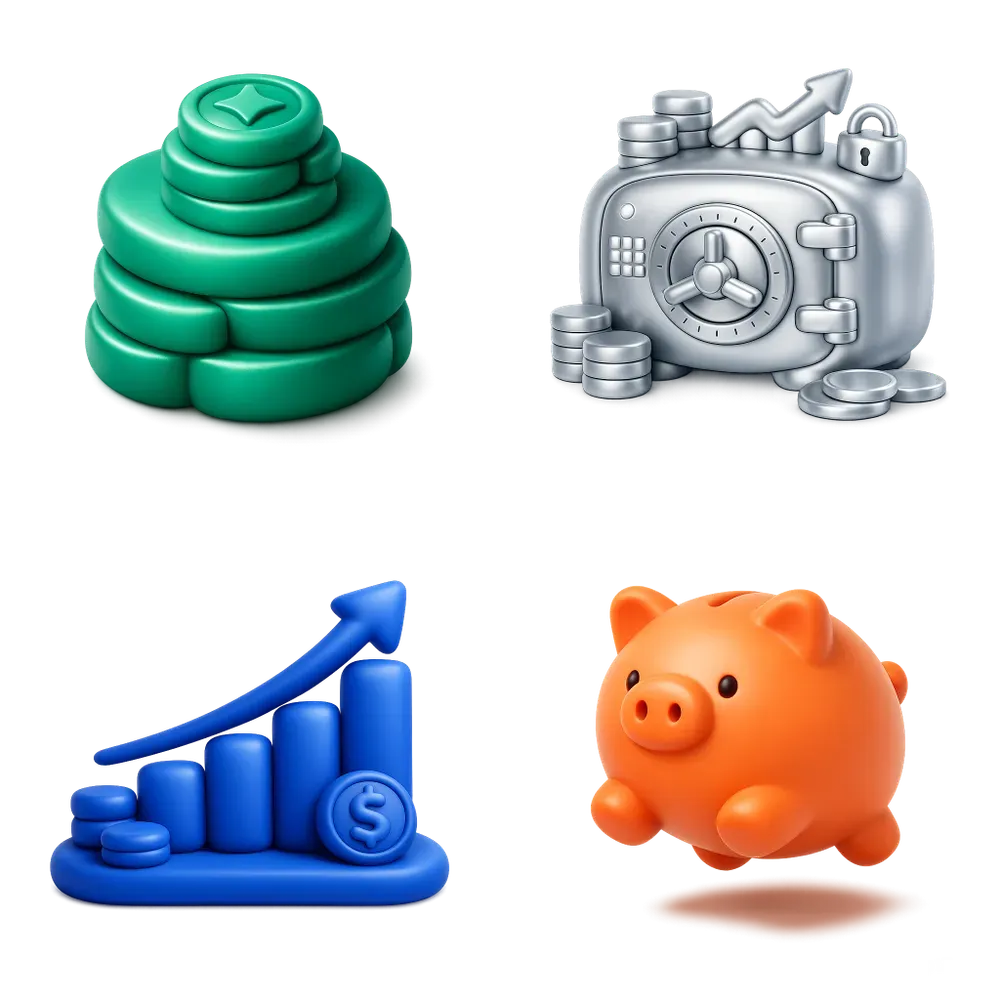 Premium Fintech 3D UI Visual Assets