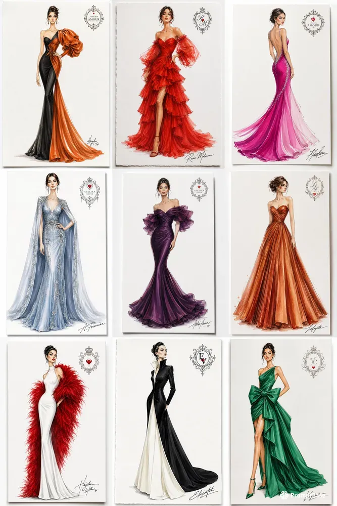 High Fashion Illustration Cards