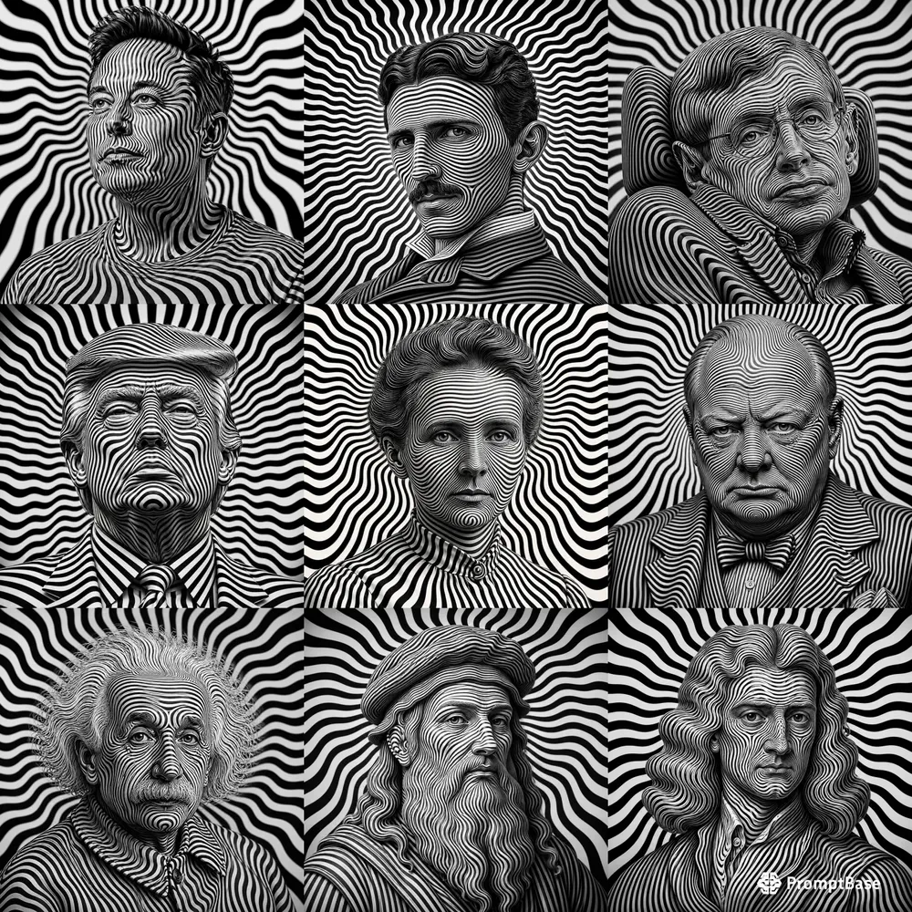 Optical Illusion Icon Portraits