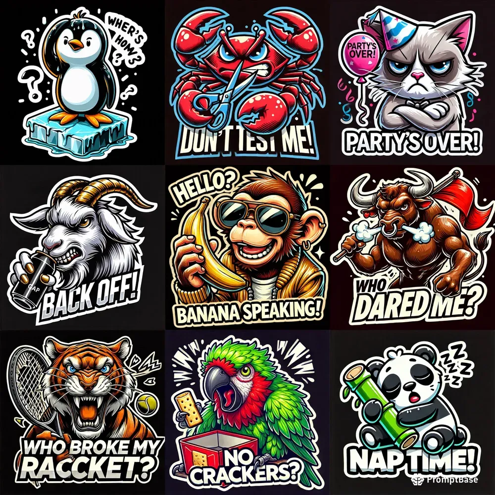 Funny Cartoon Stickers