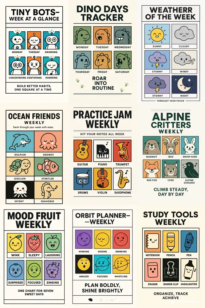 Kawaii Character Poster Templates