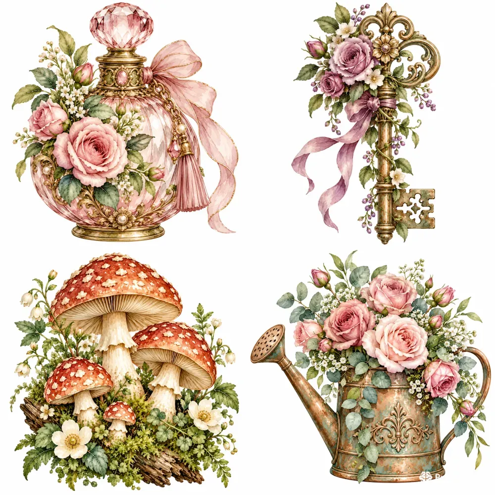 Watercolor Garden Cliparts