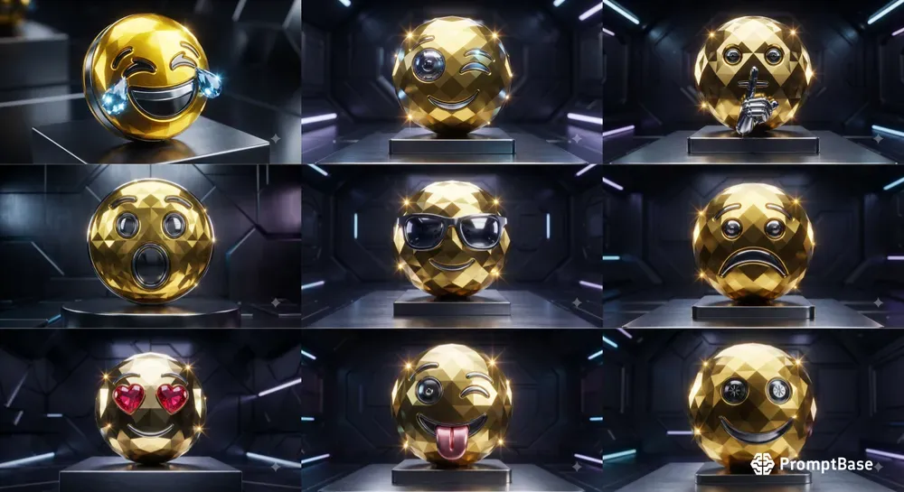 3D Metallic Emoji Collections