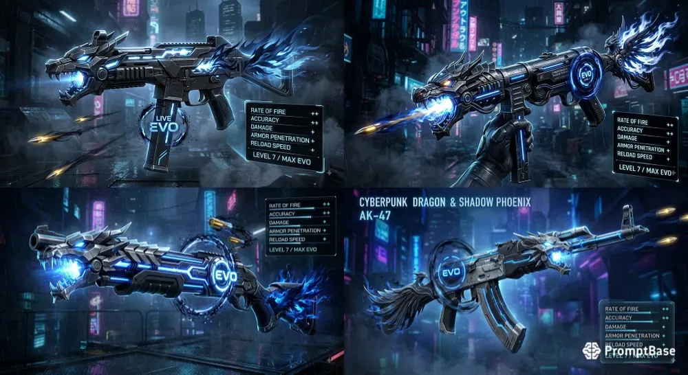 Cyberpunk Dragon Mythic Gun Skin Art